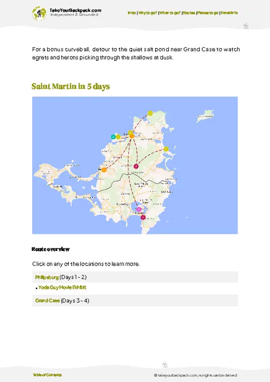 example page 4 from our offline Travel Guide for Saint Martin
